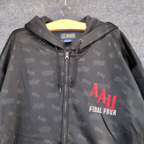 C.T. Sports Mens AAU Nationals Final Four Zip Up Hoodie Black XXL All Over Print - Picture 3 of 13
